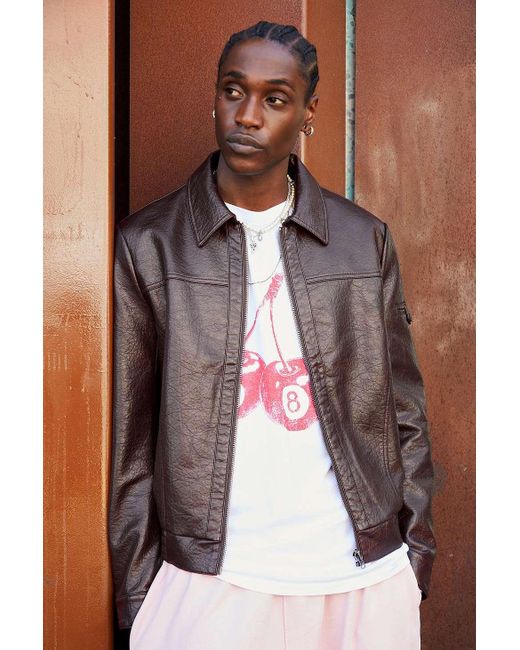 Pleather jacket men sale