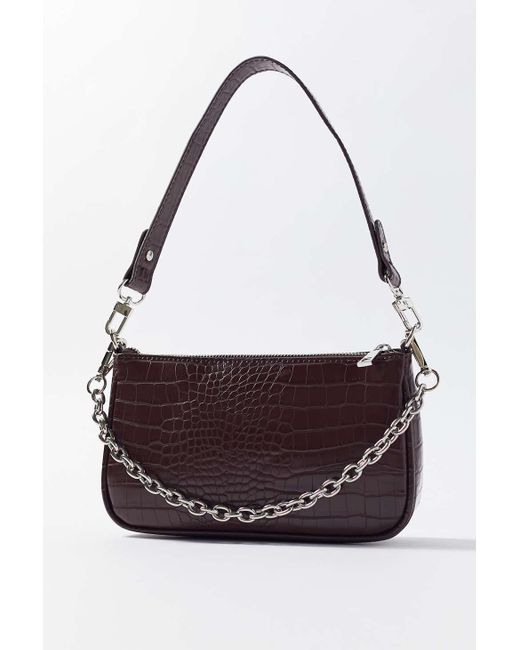 Urban Outfitters Brown Rosie Chain Baguette Bag