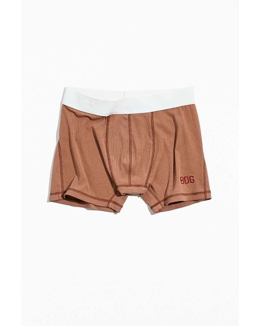 BDG Brown Ribbed Boxer Brief for men