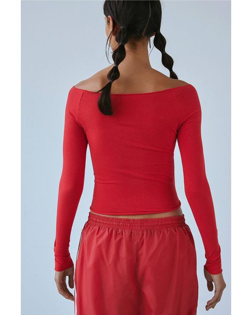 Out From Under Red Long Sleeve Boatneck Top