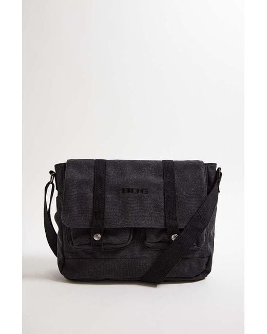 BDG Black Canvas Messenger Bag for men
