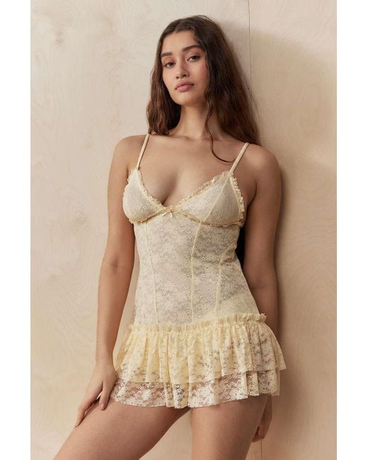 Out From Under Natural Yk2 Lace Babydoll Dress