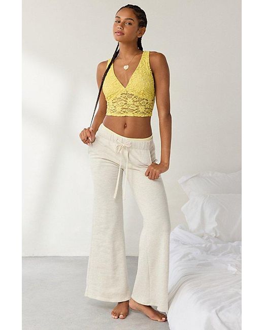 Vintage & ReMADE by UO Yellow Remade By Uo Remnants Textured Lace Cropped Tank Top