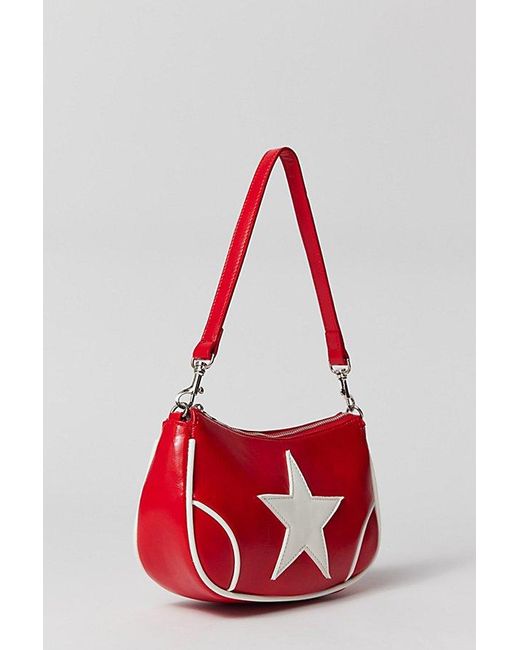 Urban Outfitters Red Daphne Moto Baguette Bag