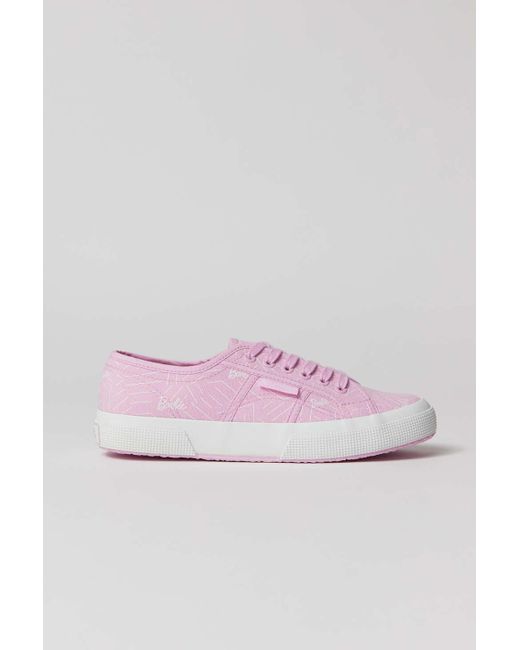 Superga X Barbie Movie 2750 Printed Denim Sneaker In Light Pink,at Urban Outfitters
