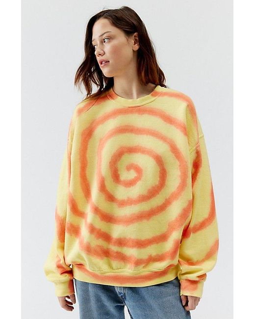 Urban Renewal Orange Remade Spiral Dye Sweatshirt