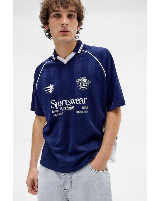 iets frans Blue Nav Short Sleeve Football T-shirt for men