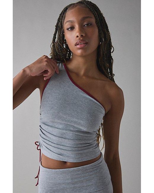 Out From Under Gray Bec Ruched One-Shoulder Top