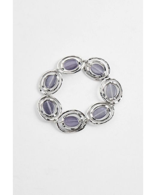 Urban Outfitters Metallic Uo Vintage Oval Spin Gem Bracelet
