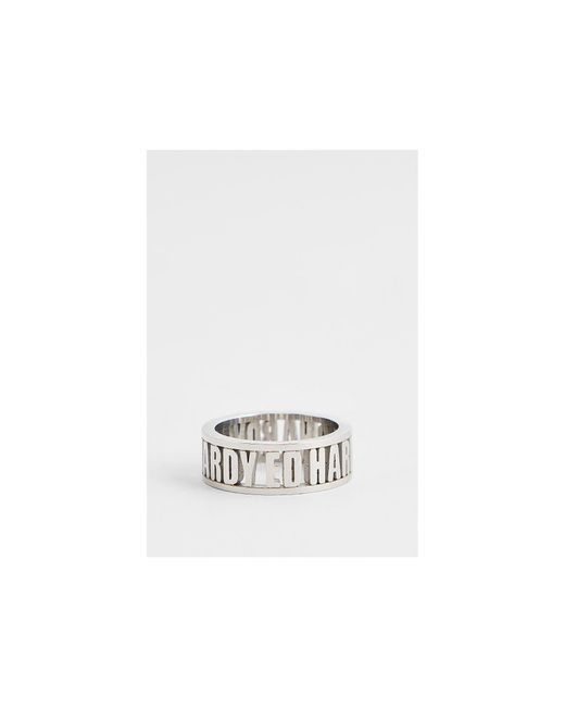 Ed Hardy White Cut Out Logo Band Ring
