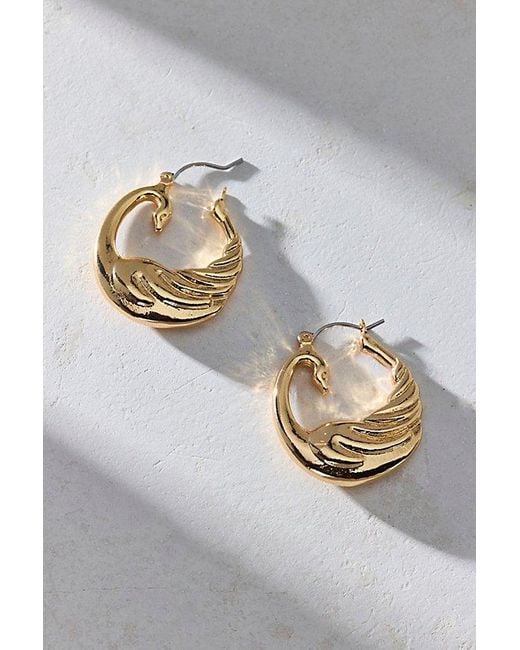 Urban Outfitters Metallic Odette Swan Hoop Earring