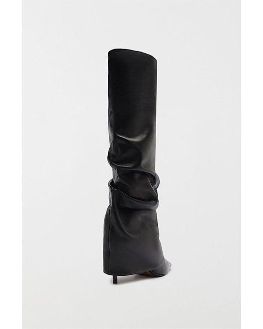 SCHUTZ SHOES Black Mikki Up Slouch Knee High Boot