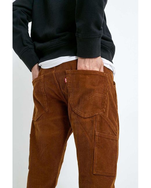 Levi's 502 Brown Corduroy Carpenter Trousers for Men | Lyst UK