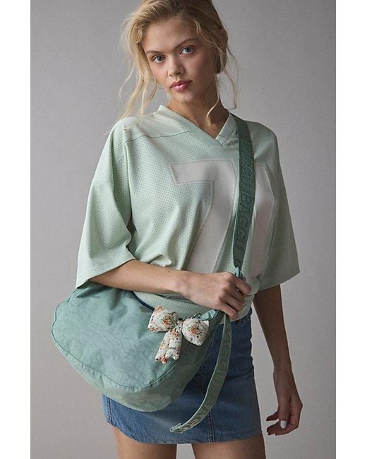 Baggu Green Medium Nylon Crescent Bag