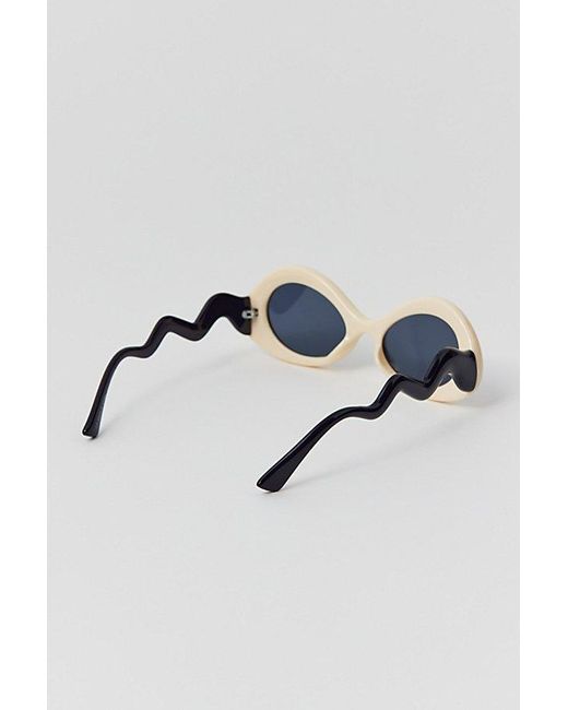Urban Outfitters Brown Birdie Wavy Round Sunglasses
