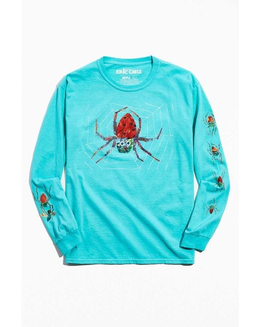 Urban Outfitters Blue Eric Carle Very Busy Spider Long Sleeve Tee for men