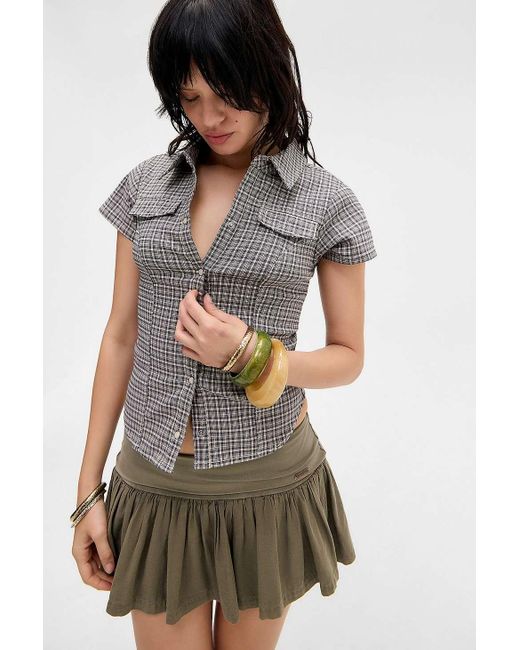 Silence + Noise Multicolor Silence + Noise Polly Bengaline Shirt 2xs At Urban Outfitters