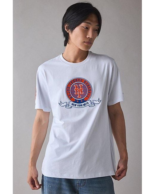 Pro Standard Gray Mlb New York Mets Team Logo Tee for men