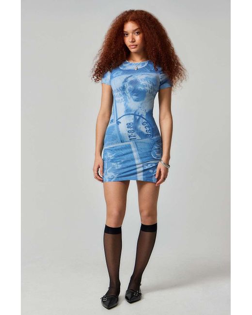 Miaou Blue Uo Exclusive Billie Mini Dress