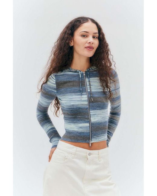 Urban Outfitters Blue Uo Compact Spacedye Hoodie