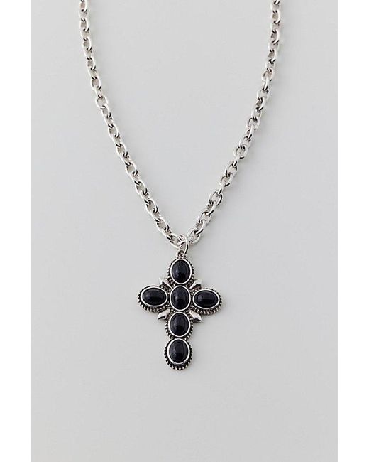 Urban Outfitters White Statement Cross Chain Necklace