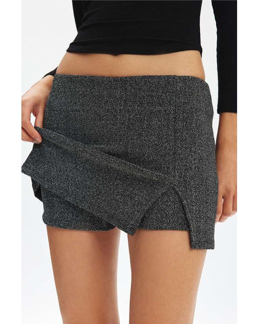 Urban Outfitters Black Uo Grace Sparkle Knit Mini Skort