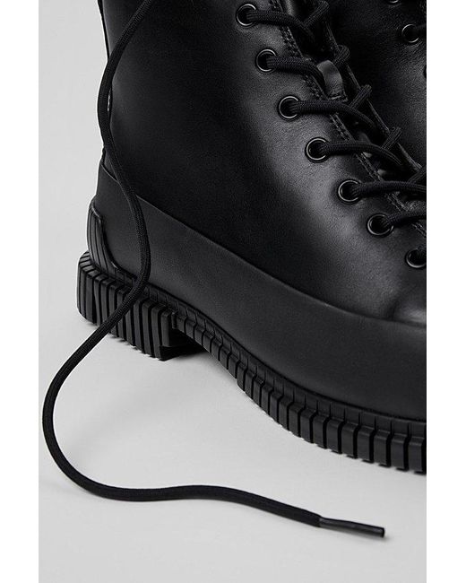 Camper Black Pix Leather Lace Up Boot for men
