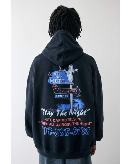 Urban Outfitters Blue Uo Black Stay The Night Hoodie Sweatshirt for men