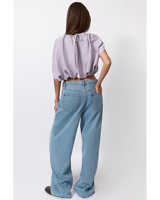 WeWoreWhat Blue Cape Bubble Top