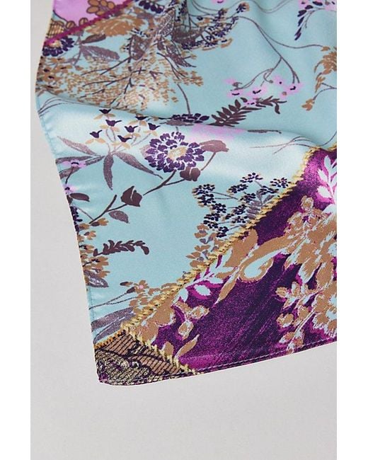 Urban Outfitters Pink Patchwork Pattern Silky Scarf