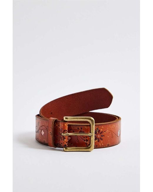 Urban Outfitters Blue Uo Painted Leather Belt