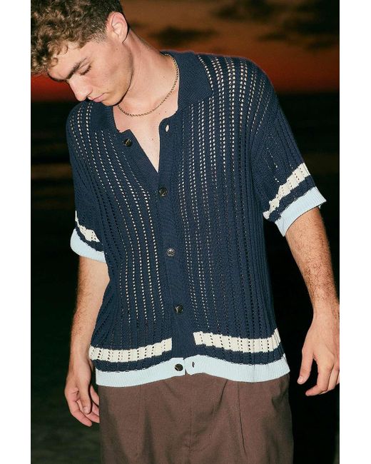 BDG Blue Navy Norwich Topped Polo for men