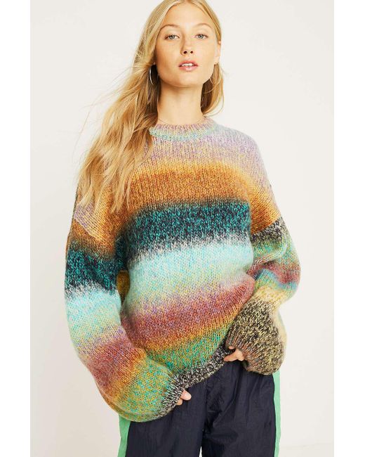 Urban Outfitters Multicolor Uo Rainbow Ombre Oversized Jumper