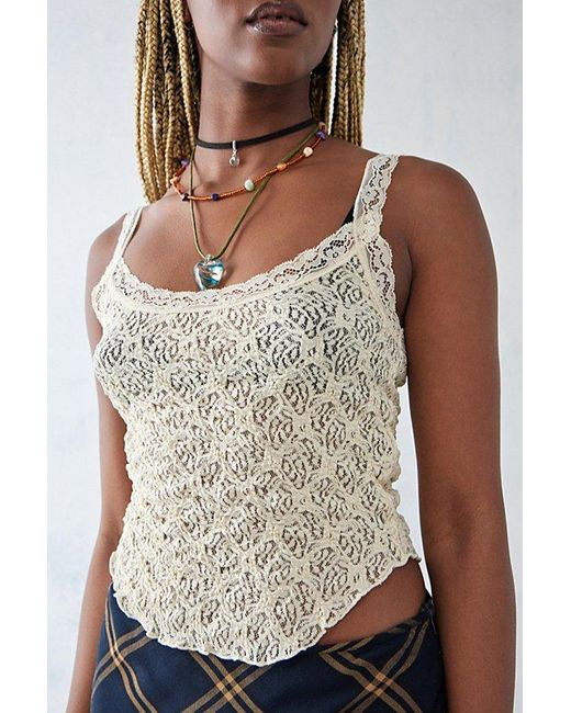 Urban Outfitters Brown Uo Jaida Lace Cami Top