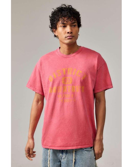 Urban Outfitters Pink Uo Washed Red District Downtown T-shirt for men