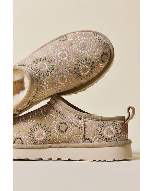 Ugg Natural Classic Micro Mini Sun Stitch Boots