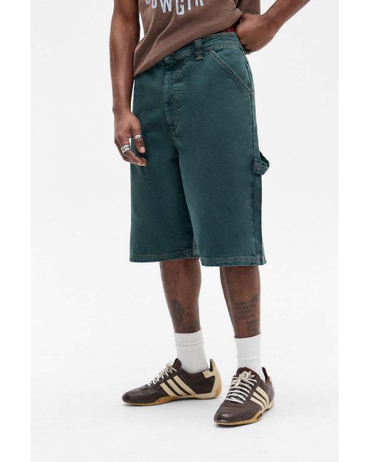 BDG Green Teal Oversized Carpenter Shorts for men