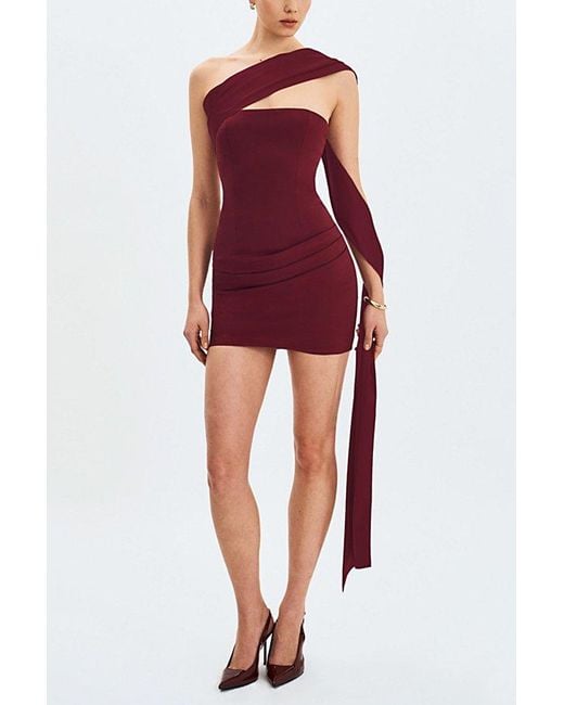 strapless open back dress Cute Red Satin Dress - Strapless Mini Dress main image 0