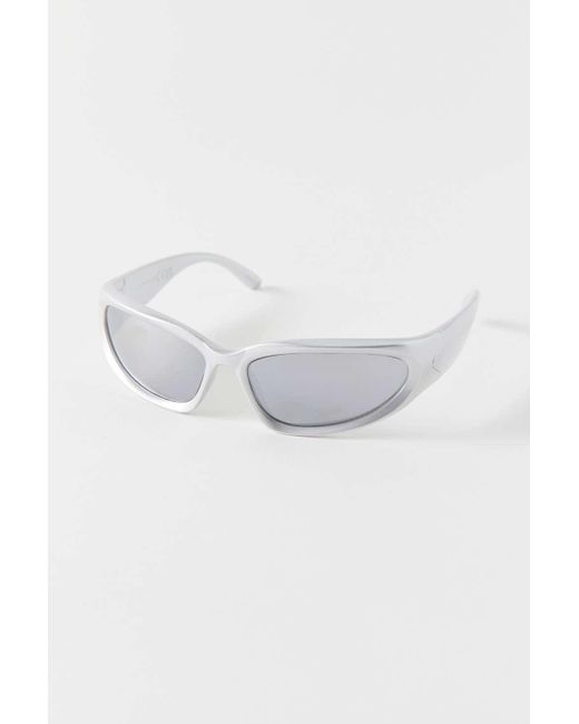 Urban Outfitters Metallic Xena Wraparound Shield Sunglasses