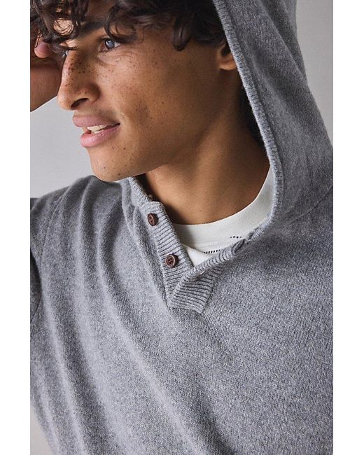 Katin Gray Hayes Hooded Henley Sweater for men