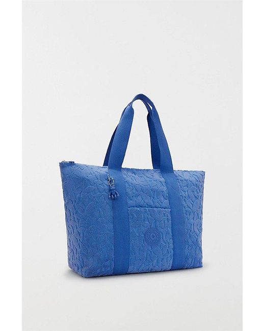 Kipling Blue Art Medium Resort Terry Cloth Tote Bag