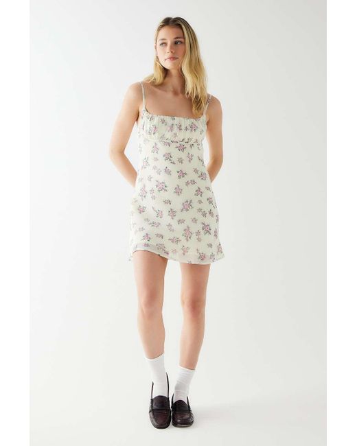 Urban Outfitters White Kiss The Sky Mulberry Floral Mini Dress