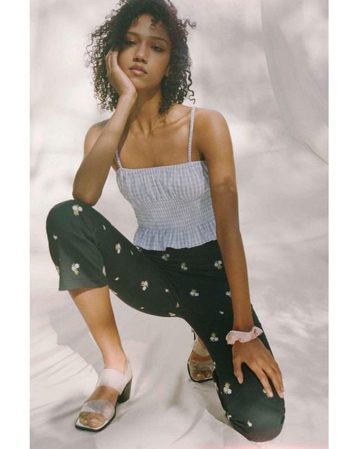 Urban Outfitters Multicolor Uo Daisy Embroidered Kick Flare Pant