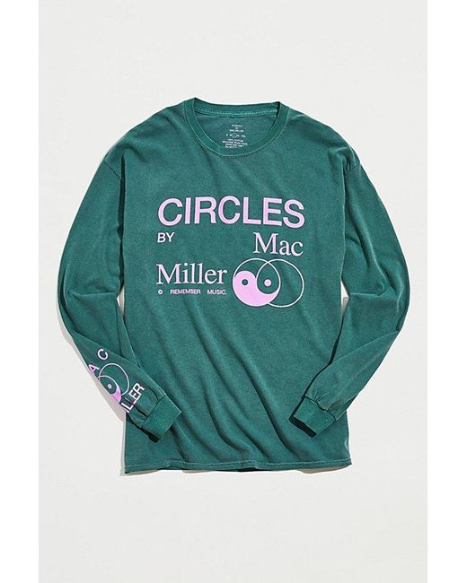 Urban Outfitters Green Mac Miller Circles Long Sleeve Tee for men