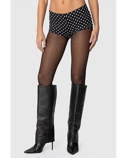 Edikted Black Maxene Polka Dot Micro Shorts