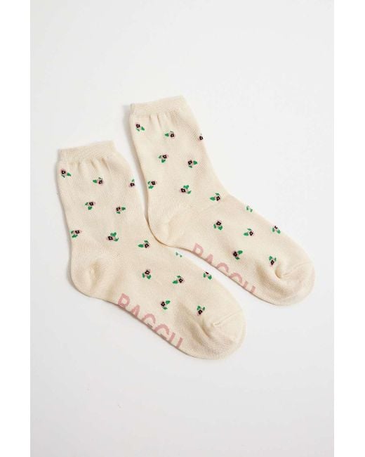 Baggu Natural Cream Rosette Socks