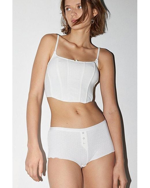 Out From Under White Perfect Pointelle Boyshort