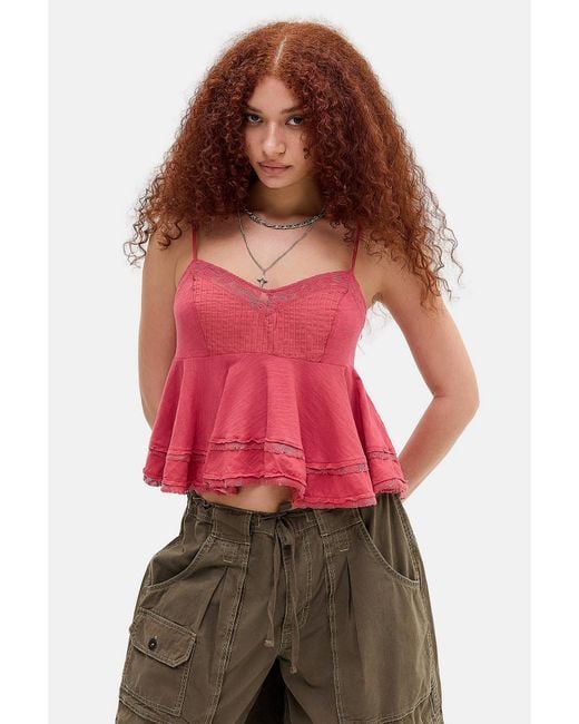 Urban Outfitters Red Uo Luckiest Girl Cami