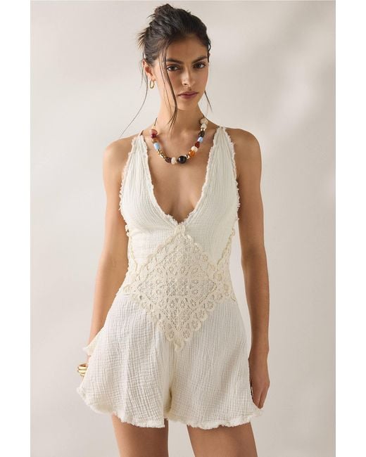Kimchi Blue Natural Heart & Souls Romper