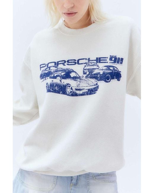 Urban Outfitters Uo White Porsche Sweatshirt